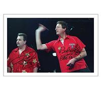 PHIL TAYLOR & ERIC BRISTOW Signed 6X4 Inch Photo Print Pre Printed Signature DARTS Autograph Gift