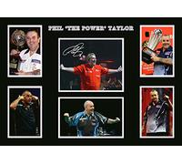 Phil Taylor Signed A4 Montage Photo Print Pre Printed Signature PHIL ' THE POWER ' TAYLOR Darts Autograph Gift Wall Art Artwork