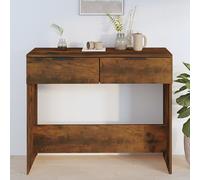 phila wooden console table with 2 drawers in smoked oak