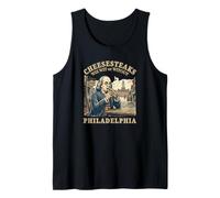 Philadelphia Cheesesteaks Wiz Wit Benjamin Franklin Philly Tank Top