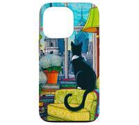 Philadelphia City Skyline Tuxedo Cat Illustration Case for iPhone 13 Pro