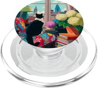 Philadelphia City Skyline Tuxedo Cat Illustration PopSockets PopGrip for MagSafe