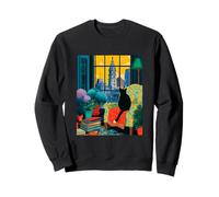 Philadelphia City Skyline Tuxedo Cat Illustration Sweatshirt