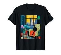 Philadelphia City Skyline Tuxedo Cat Illustration T-Shirt