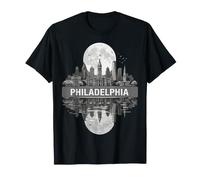 Philadelphia Cityscape Full Moon T-Shirt
