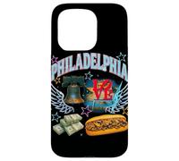 Philadelphia Cityscape Liberty Bell Cheesesteak Case for iPhone 15 Pro