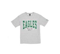 PHILADELPHIA EAGLES New Era Cap NFL Oversized T-Shirt Satin Applique Patch Logo Heather Gray Unisex