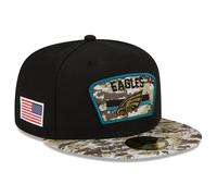 Philadelphia Eagles NFL Cap (Size 7 1/4) New Era Salute To Service Hat - New