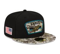 Philadelphia Eagles NFL Cap (Size 7 1/8) New Era Salute To Service Hat - New