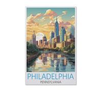 Philadelphia Pennsylvania Vintage Travel Poster，Jigsaws Puzzles 1500 Pieces Teens Kids Jigsaw Entertainment Toys Brain Challenge Puzzle57x87cm-G94