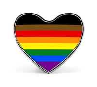 Philadelphia Pride Flag Badge Pin Brooches for Backpack Cloths Hats Button Pins Decor, Love form, Black