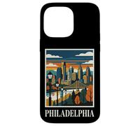 Philadelphia Skyline Pennsylvania Retro Vintage Art Case for iPhone 14 Pro Max