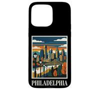 Philadelphia Skyline Pennsylvania Retro Vintage Art Case for iPhone 15 Pro Max