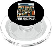 Philadelphia Skyline Pennsylvania Retro Vintage Art PopSockets PopGrip for MagSafe