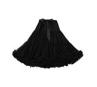 PhilaeEC Women's Petticoat Tutu Tulle Skirt Multi-Layer Puffy Cosplay Underskirt, Length 55cm, Waist 55-95cm (Black)
