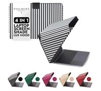 Philbert Design Sun Shade & Privacy Cover/Hood for Laptop 12 inch-14 inch,Materials,Glare Reduction,Foldable/Portable,Heat Resistant,Striped, Striped Black/White, 12"-14", Portable,elegant