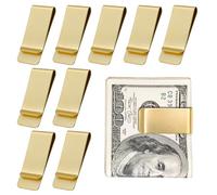 Philbinden 10Pcs Stainless Steel Money Clip Silver Slim Cash Clip for Men, Metal Money Clips Minimalist Pocket Cash Wallet, Gold, Medium