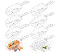 Philbinden 12 Pcs 6.7"Multi Purpose Clear Plastic Scoops for Candy Buffet Acrylic Kitchen Ice Popcorn Scoops for Protein Powders, Ice Cream, Coffee, Tea Jar Buffet Kitchen Bar Wedding Party