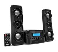 Philco Stereo Shelf Systems Compact CD Shelf System with Digital FM Stereo Radio, Bluetooth Wireless Technology, and Remote Control in Black | LCD Display | MP3 & AUX Port Compatible | USB Playback