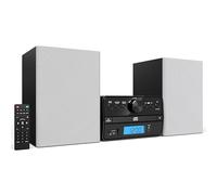 Philco Stereo Shelf Systems Tray Loading CD Player with Digital FM Radio, Bluetooth Streaming, Remote Control in Silver | LCD Display | 3.5mm Headphone Jack | MP3 & AUX Port Compatible | USB Input