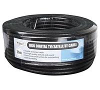 Philex Coax Cable 25m Black, RG6 Aerial & Satellite TV Cable
