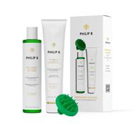 PHILIP B. Peppermint Avocado Scalp Invigorating Kit - Includes Shampoo (7.4 oz) Conditioner (6 oz) and Scalp Massager