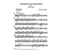 Philip Glass: Arabesque In Memoriam (Solo Flute): Flute: Instrumental Work