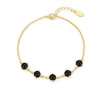 Philip Jones 18k Gold Plated Black Onyx Gemstone Bracelet