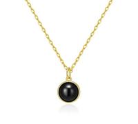 Philip Jones 18k Gold Plated Black Onyx Necklace