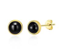 Philip Jones 18k Gold Plated Black Onyx Stud Earrings