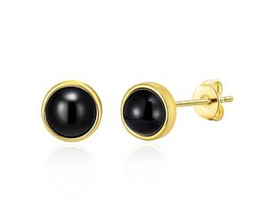 Philip Jones 18k Gold Plated Black Onyx Stud Earrings