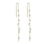 Philip Jones 18k Gold Plated Dangle Thread Earrings Created with Zircondia® Crystals
