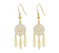 Philip Jones 18k Gold Plated Dream Catcher Drop Earrings Created with Zircondia® Crystals