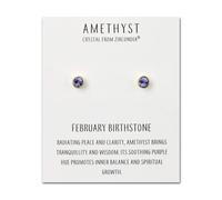 Philip Jones 18k Gold Plated February (Amethyst) Birthstone Earrings Created with Zircondia® Crystals