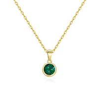 Philip Jones 18k Gold Plated Green Crystal Necklace Created with Zircondia® Crystals
