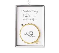 Philip Jones 18k Gold Plated I Couldn't Say I Do Without You Heart Link Stretch Bracelet with Gift Box