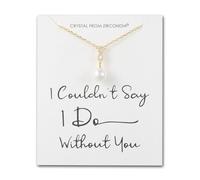 Philip Jones 18k Gold Plated I Couldn't Say I Do Without You Infinity Pearl Bridal Drop Necklace with Zircondia® Crystals