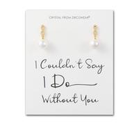 Philip Jones 18k Gold Plated I Couldn't Say I Do Without You Infinity Pearl Drop Bridal Earrings with Zircondia® Crystals