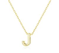 Philip Jones 18k Gold Plated Initial Necklace Letter J Created with Zircondia® Crystals