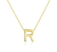 Philip Jones 18k Gold Plated Initial Necklace Letter R Created with Zircondia® Crystals