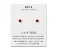 Philip Jones 18k Gold Plated July (Ruby) Birthstone Earrings Created with Zircondia® Crystals
