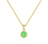 Philip Jones 18k Gold Plated Light Green Crystal Necklace Created with Zircondia® Crystals