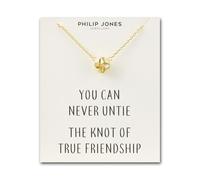 Philip Jones 18k Gold Plated Love Knot Necklace with Quote Card