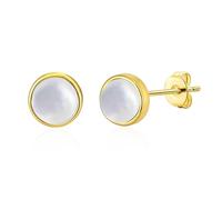 Philip Jones 18k Gold Plated Mother of Pearl Stud Earrings