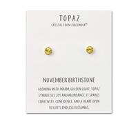 Philip Jones 18k Gold Plated November (Topaz) Birthstone Earrings Created with Zircondia® Crystals