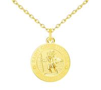 Philip Jones 18k Gold Plated St Christopher Necklace