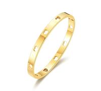 Philip Jones 18k Gold Plated Stainless Steel Heart Bangle (7 Inch)