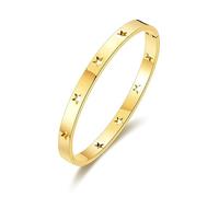 Philip Jones 18k Gold Plated Stainless Steel Star Bangle (7 Inch)