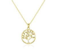 Philip Jones 18k Gold Plated Tree of Life Necklace Created with Zircondia® Crystals