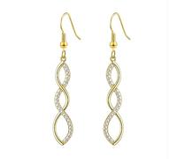 Philip Jones 18k Gold Plated Twist Drop Earrings Created with Zircondia® Crystals